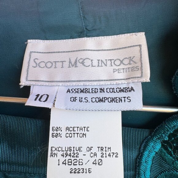 Vintage Scott McClintock PETITE Formal Green Suit with Sequin Embellishments - Picture 4 of 6
